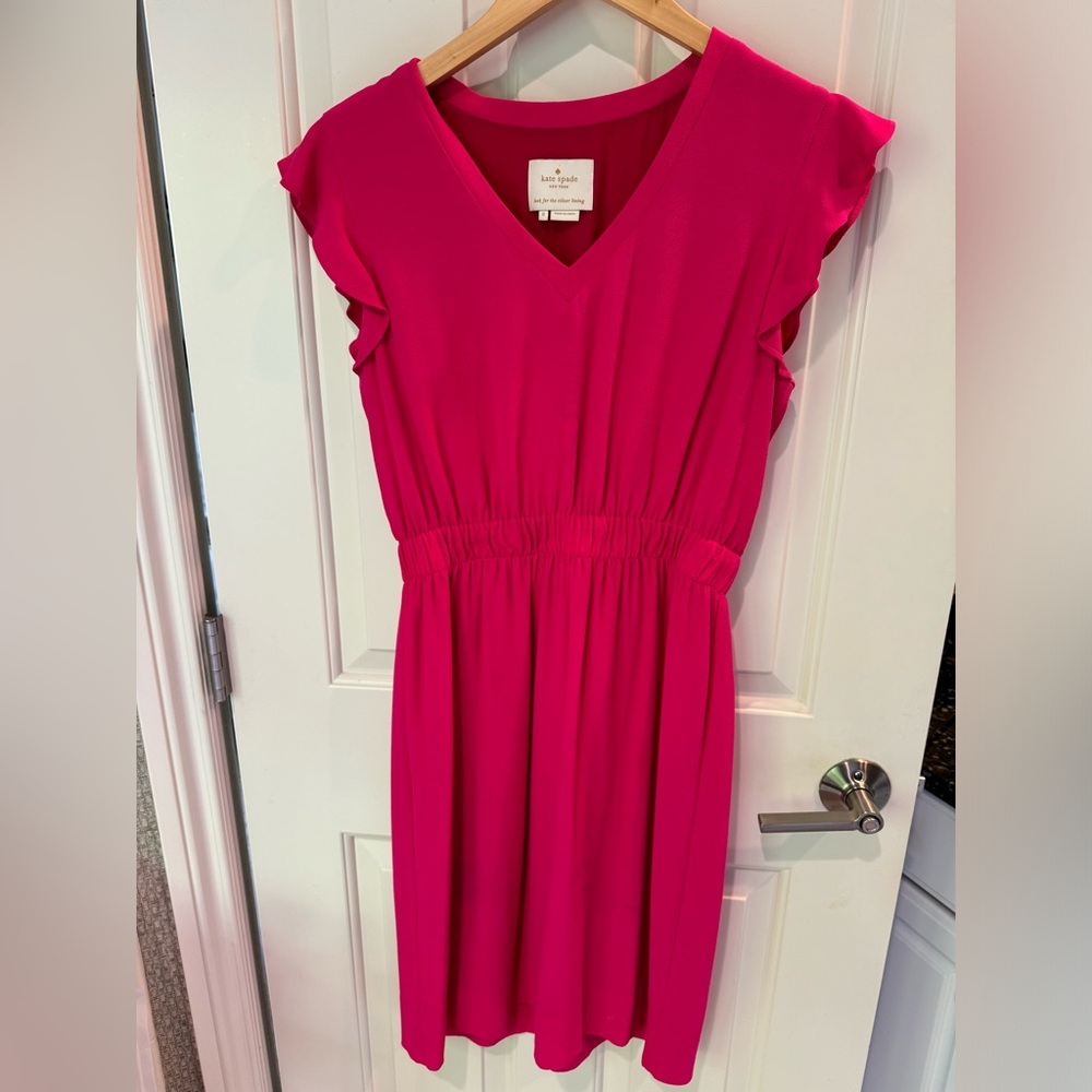 Kate Spade / Tea Length Dress / Hot Pink / Size 6